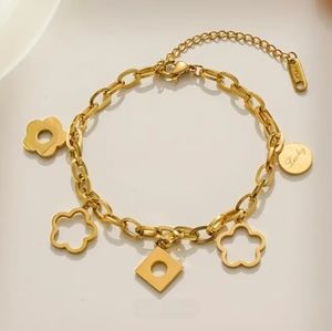 Clover pendant chain bracelet NWT 925 14KT